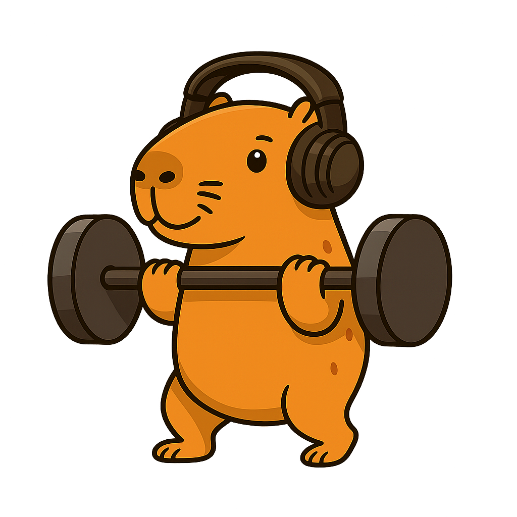 Капибара тренируется в спортзале